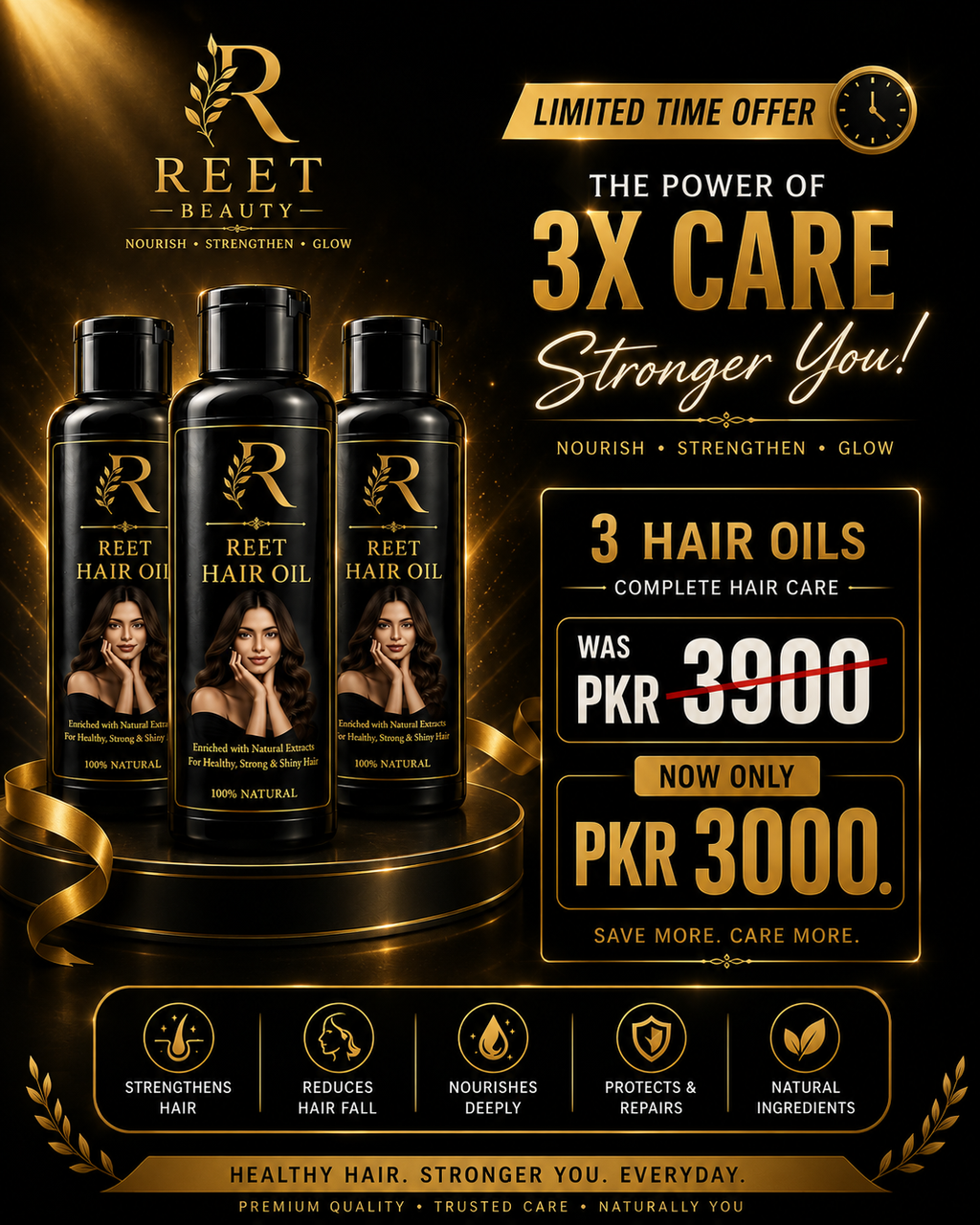 🔥 3 Hair Oil Bottles – Limited Time Offer | Only Rs. 3000 🔥