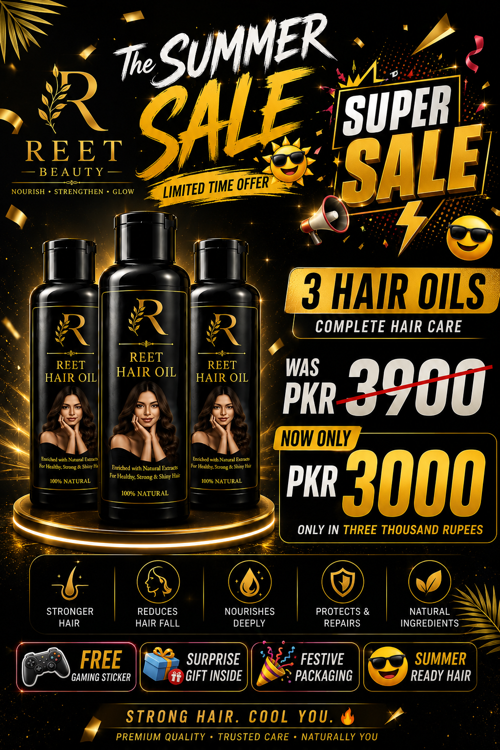 🔥 3 Hair Oil Bottles – Limited Time Offer | Only Rs. 3000 🔥